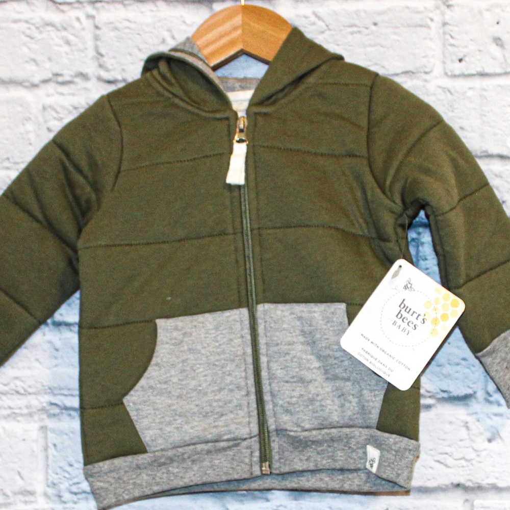 NEW! 12M Burt's Bees Green Zip up Jacket